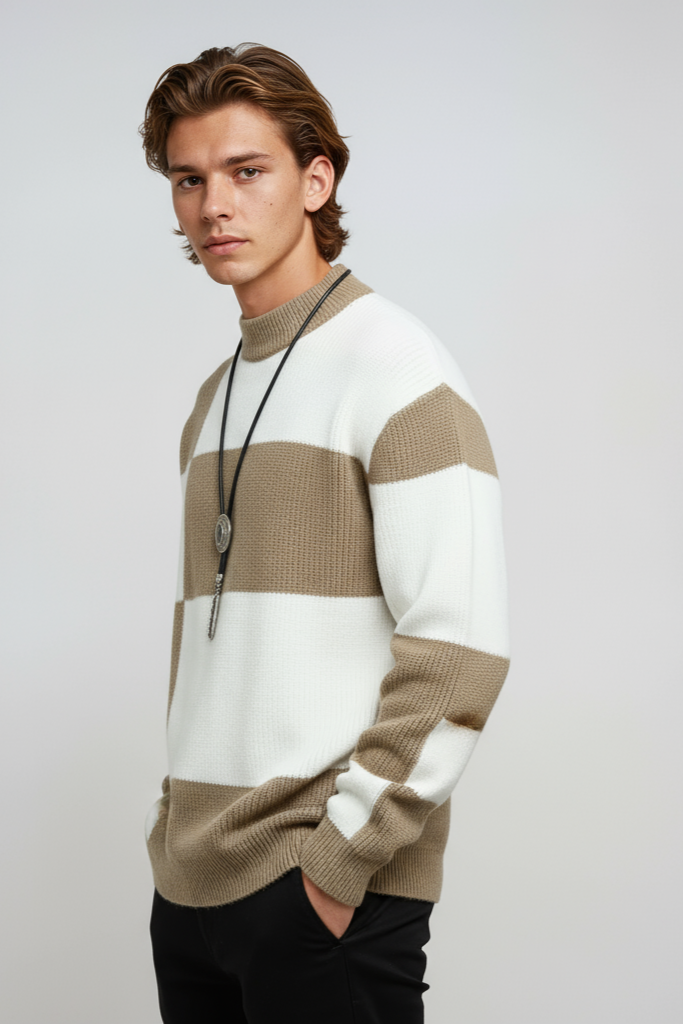 Lewin Sweter męski | Wzór w blokach